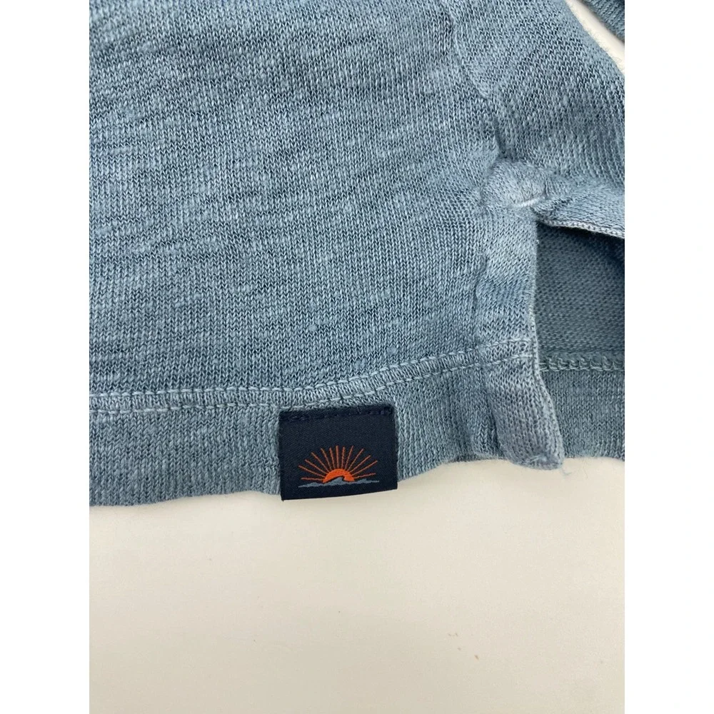 Faherty Polo Men 2XL Deep Marine Blue Linen Polo Coastal Luxury Light Vacation